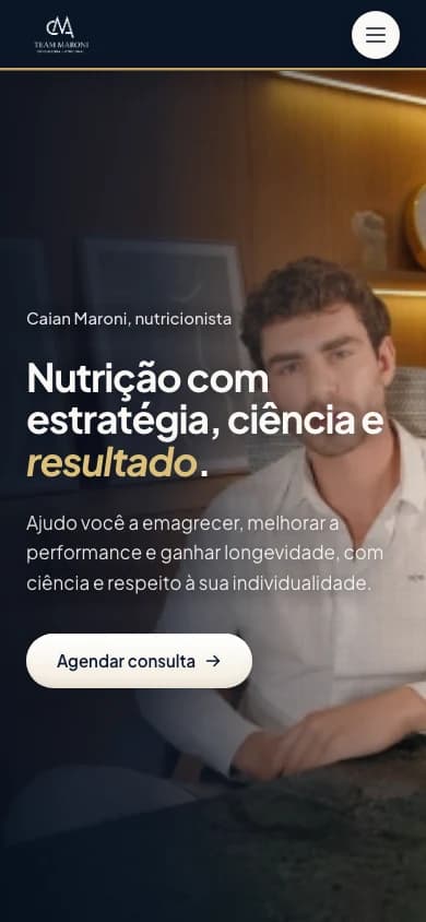 Página inicial de Caian Maroni, versão mobile